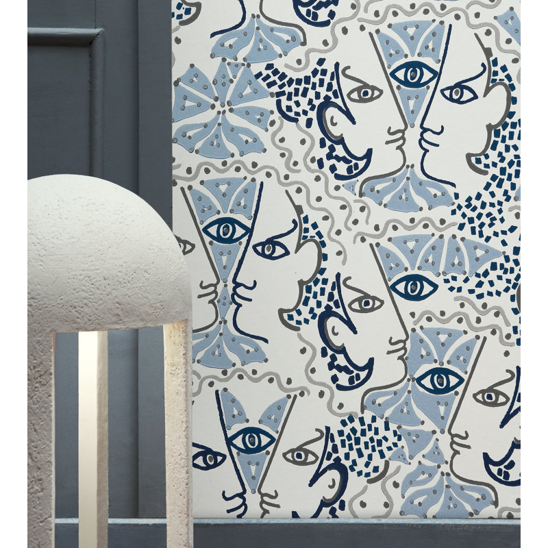 The Wall - Rouleau de papier peint L 66 pi x l 27,56 po Jean Cocteau Union, Azur