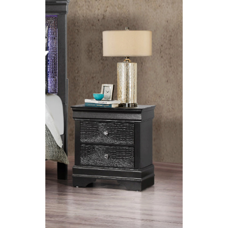 Table de chevet de style contemporain, Gris métallisé