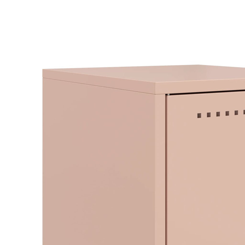 75 36cm W Steel Bedside Table, Pink