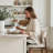 25.5" Modern Counter Height Bar Stools Set Of 6, Upholstered Kitchen Island Stools With Curved Back-1859247732