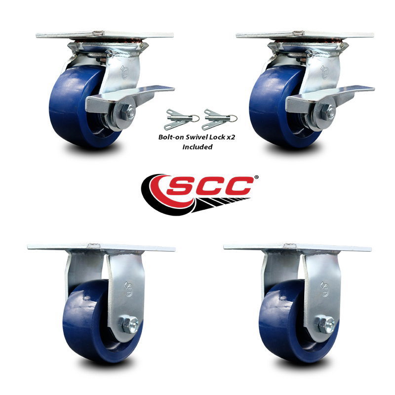 4 Piece Solid Poly Caster Set