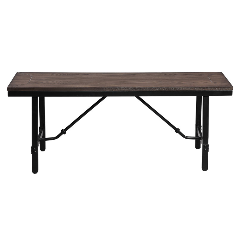 Banc stable en chêne et noir pour une installation pratique dans la salle à manger