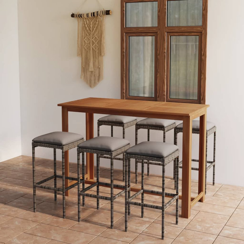 Ensemble de salle à manger Lybah, Blanc, H 41,34 po x L 59,06 po x l 27,56 po, gris