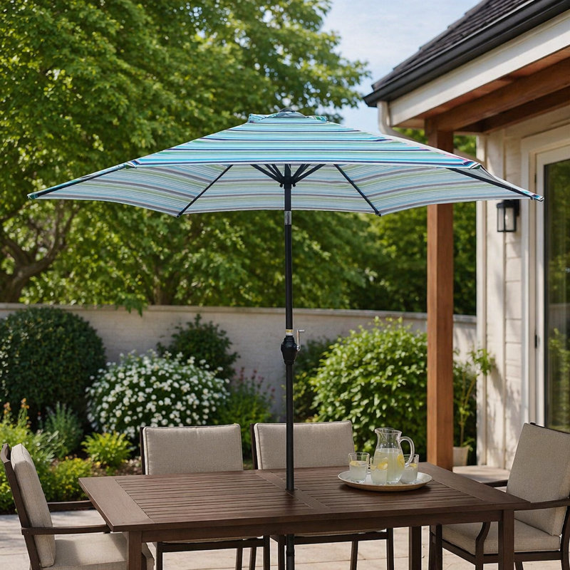 Rayures de parasol 9 pi, Rayures bleues