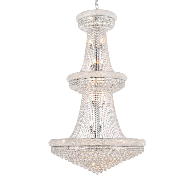 Lustre empire unique et remarquable à 38 lumières Ston Easton, Coupe royale, Chrome