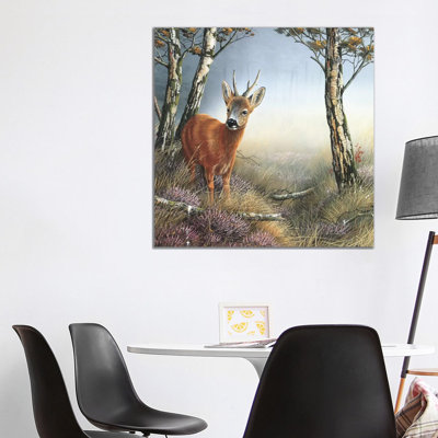 Deer in Forest 1 Piece Wrapped Canvas Painting