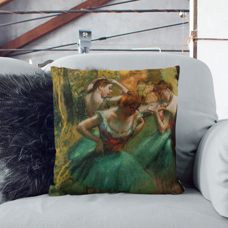 Preparing Ballet Ballerina Dancers Square Throw Cushion, 55cm H x 55cm W x 20cm D, Stone