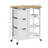 HOMCOM Rolling Kitchen Island Cart, Bar Serving Cart with Drawers, White-977648388