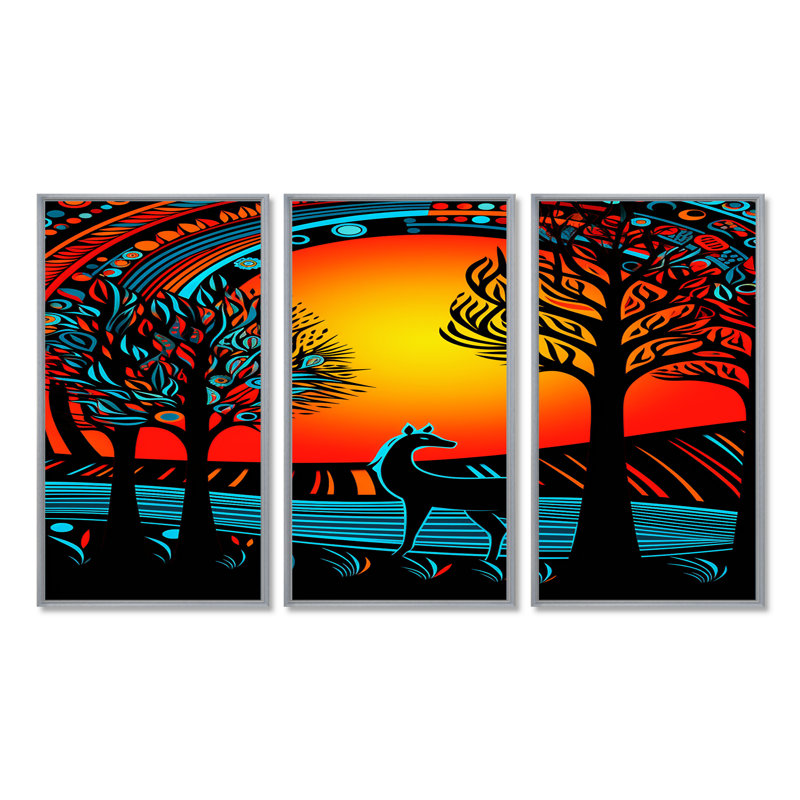 Marielly - ensemble d'art mural cheval, Encadrement argenté, H 40 po x l 60 po x P 1 po