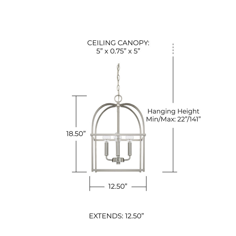 Independent 4 - Light Unique/Statement Pendant, Brushed Nickel