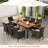 9 Pcs Patio Dining Set For 8 Large Conversation Set W/ Umbrella Hole Seat Cushion