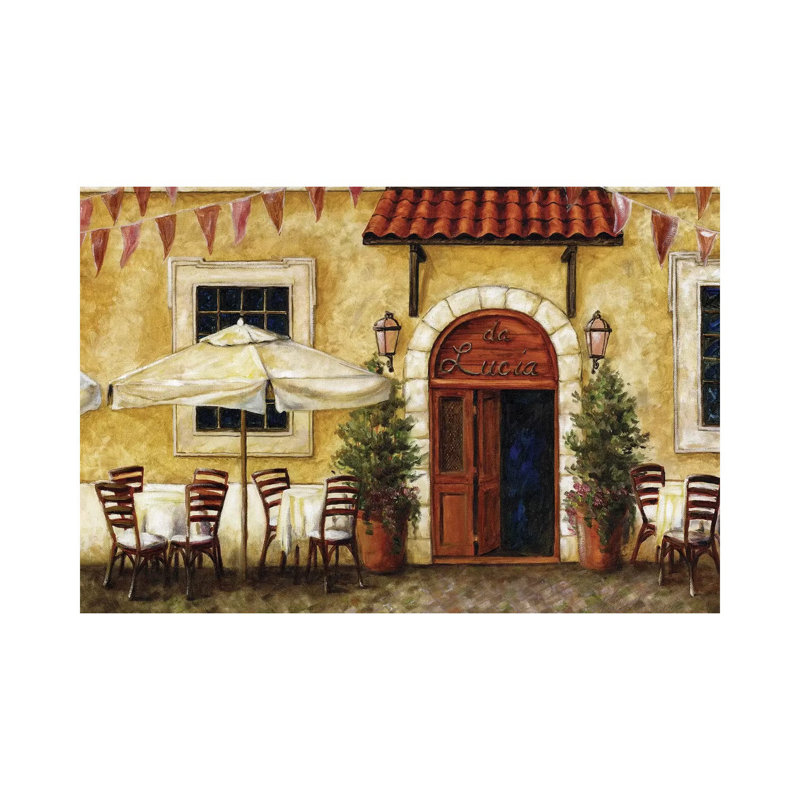 "Café xiv" par Malenda Trick - peinture sur toile tendue, H 40 po x l 60 po x 1,5 po