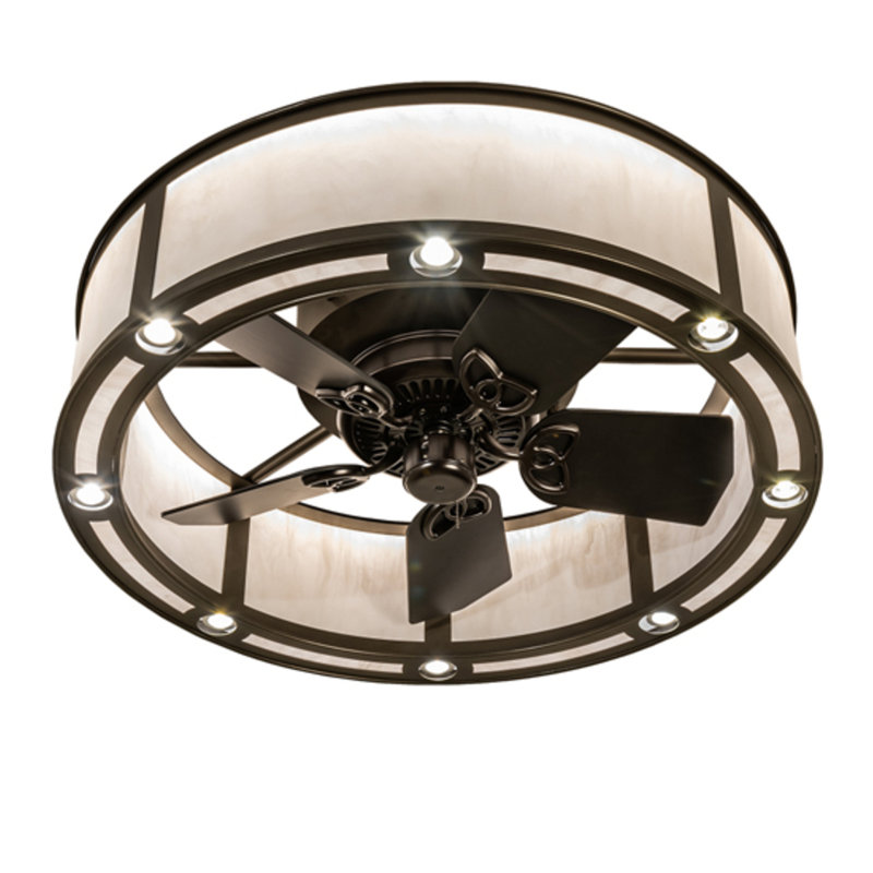 Smythe Craftsman LED Downrod Flush Mount Ceiling Fan