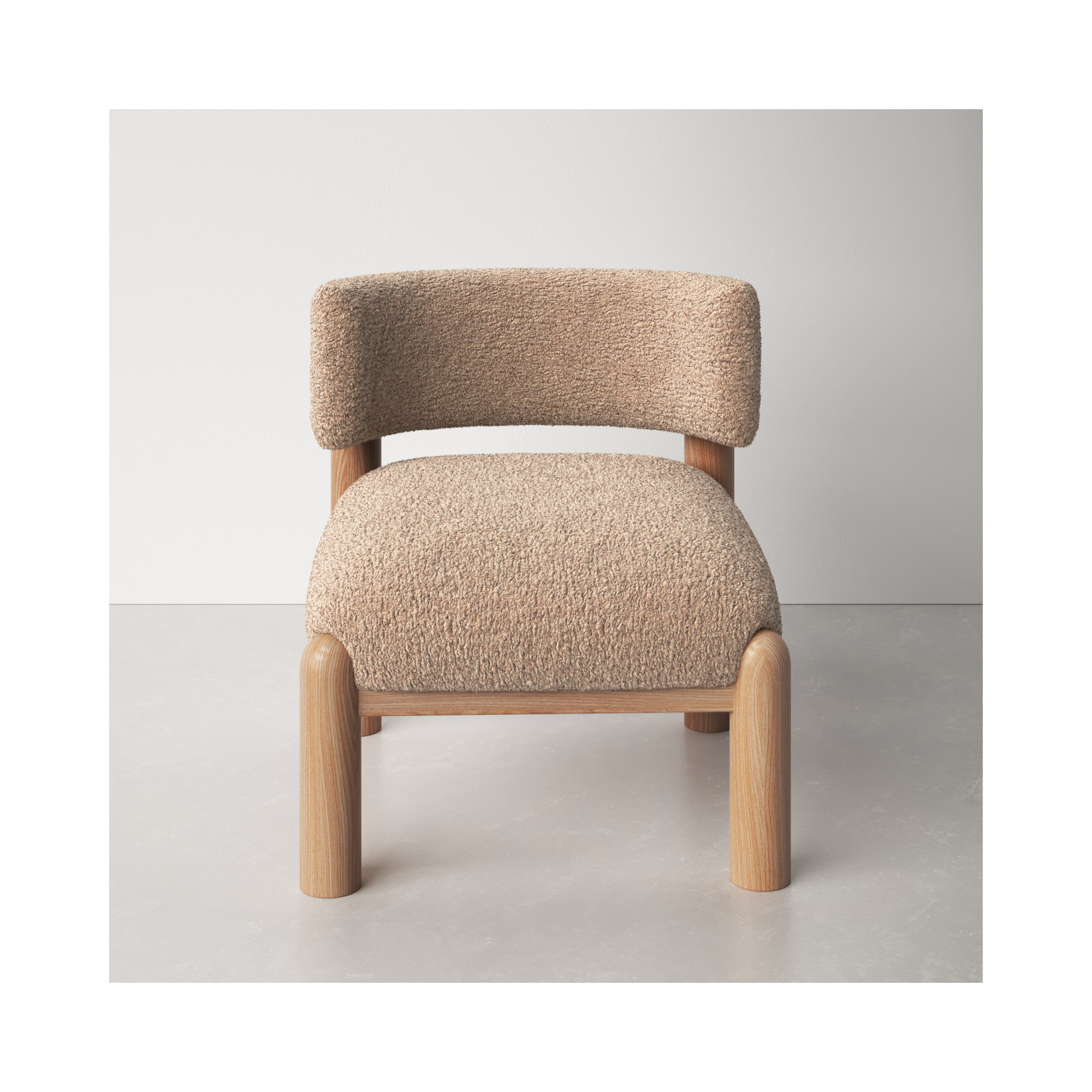 Lilou Upholstered Barrel Chair, Light Brown