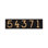 Floating 5-Number Horizontal Sign, Black /w/ Black / Gold Modern Font Numbers