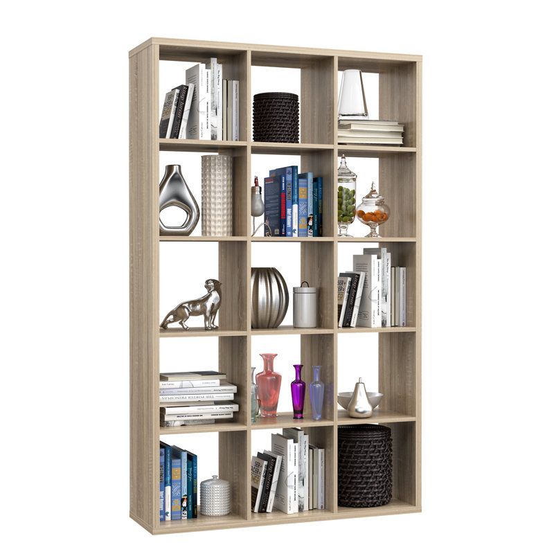 Paterson 176.3cm H x 107.2cm W Cube Bookcase, Beige
