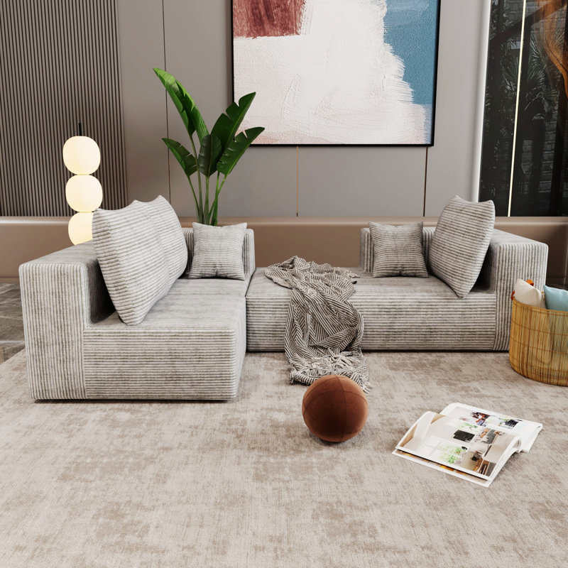 Canapé d'angle, canapé modulaire pour la maison, Gris