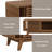 Denicka Mid-Century Modern Coffee Table with Storage,Lift Top Coffee Table with Slatted Sliding Door for Living Room,Walnut