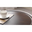 Upholstered Round Storage Ottoman with Wooden Tray-1296126158