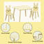 Ensemble de table et 2 chaises pour enfants, table et chaises avec dossier lapin, table d'activités en bois pour les activités artistiques, le bricolage, la lecture et le goûter, jaune pour les enfants de 2 à 6 ans
