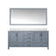 Meuble-lavabo double contemporain avec comptoir en quartz et miroir