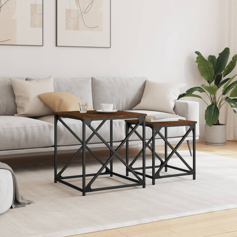Laoise Nesting Coffee Table, Brown Oak