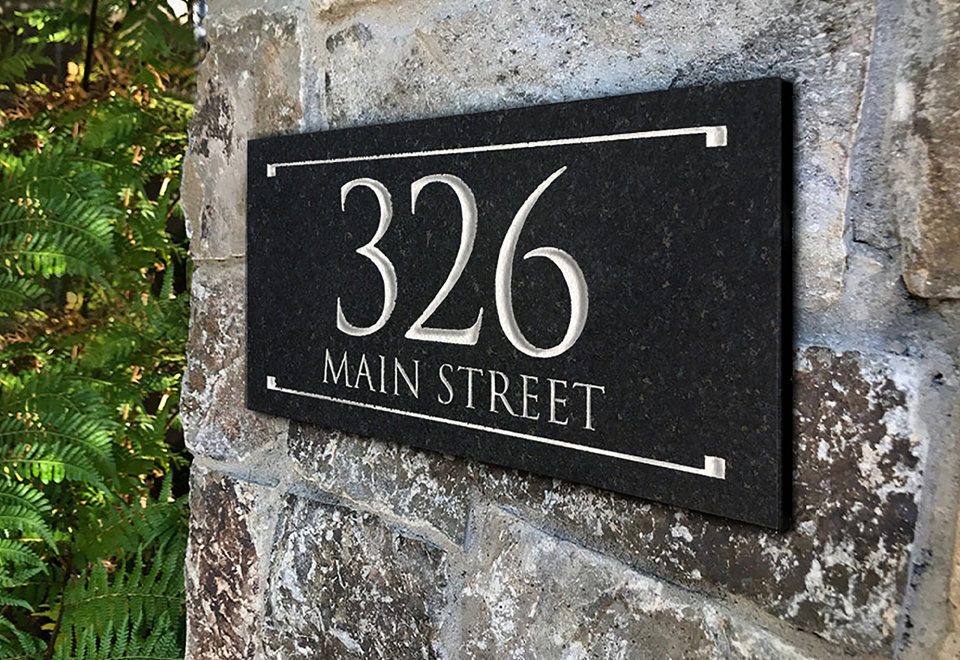 Granite 2-Line Address Sign