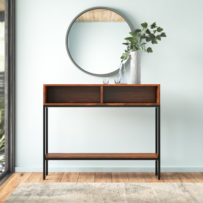 Console rustique brune de 42 pouces avec casiers de rangement compacts
