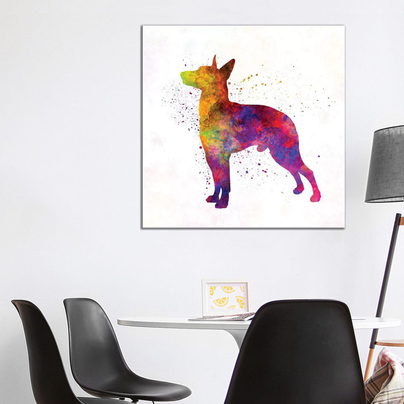 Manchester Terrier In Watercolour by Paul Rommer - Wrapped Canvas Gallery-Wrapped Canvas Giclée, 93.98 cm H x 93.98 cm W