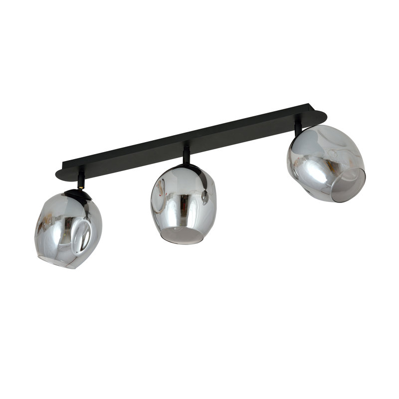 Golliday Glass Semi Flush Mount, Graphite