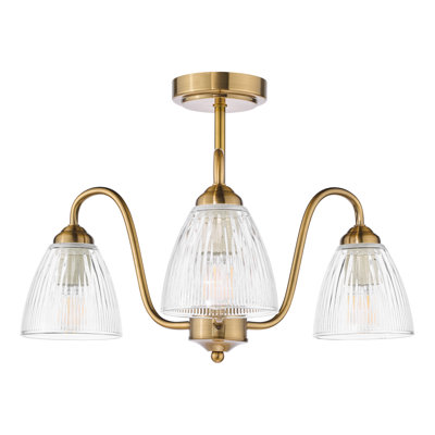 IZZY 6LT SEMI FLUSH GOLD CW CONFETTI GLS