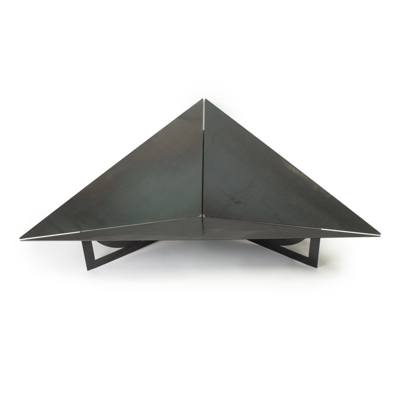 Hornung Triangle Steel Wood Burning Smokeless Fire Pit, 19.3cm H x 99.3cm W x 85.9cm D
