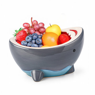 Bol à fruits Shark pour comptoir de cuisine, grands bols décoratifs de 40 oz pour la décoration intérieure, bol à clés mignon pour la table d'entrée