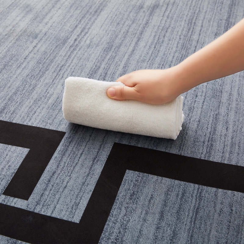 Abstract Machine Printed Shag Area Rug, Rectangle 60 x 110 cm