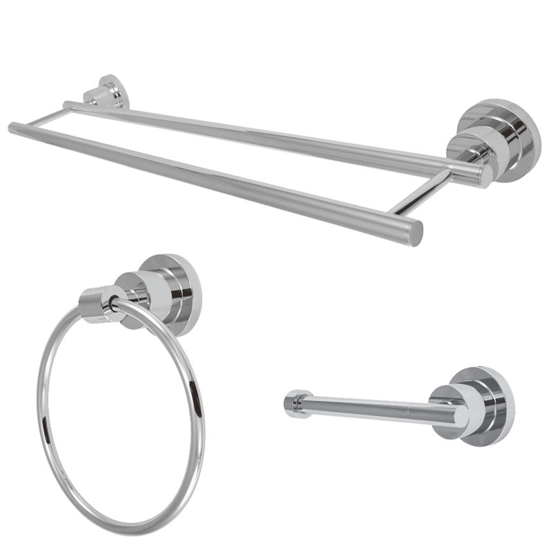 Kingston Brass Concord 3-Piece Bathroom Hardware Set, Polished Chrome