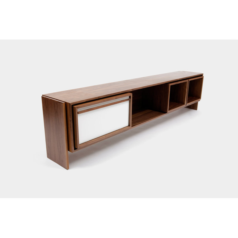 Low Units TV Stand, Walnut/White