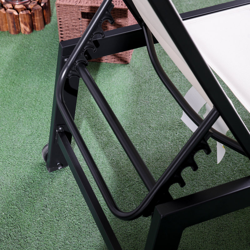 Fauteuil inclinable d'extérieur cinq positions pour terrasse, plage - blanc