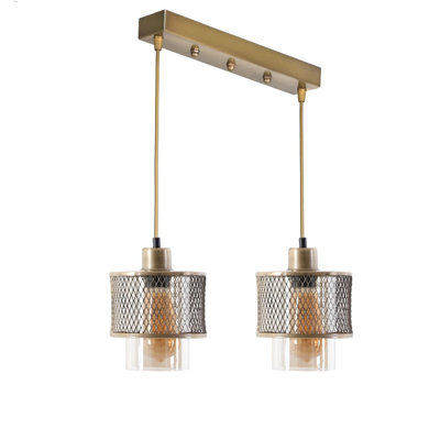 Luminaire suspendu pour îlot de cuisine 2 lumières Warlick