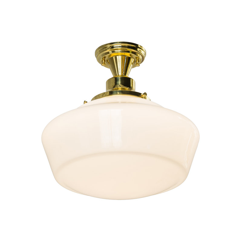 Moshier Polished Brass 16'' W 1 - Bulb Outdoor Flush Mount