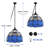 Barclay Modern Vintage Tiffany Blue Glass Style Hanging Pendant Lighting, Adjustable Plug In Chandelier  For Living Room