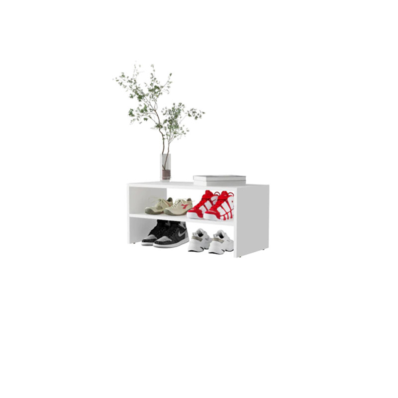 White 2-Shelf Shoe Rack