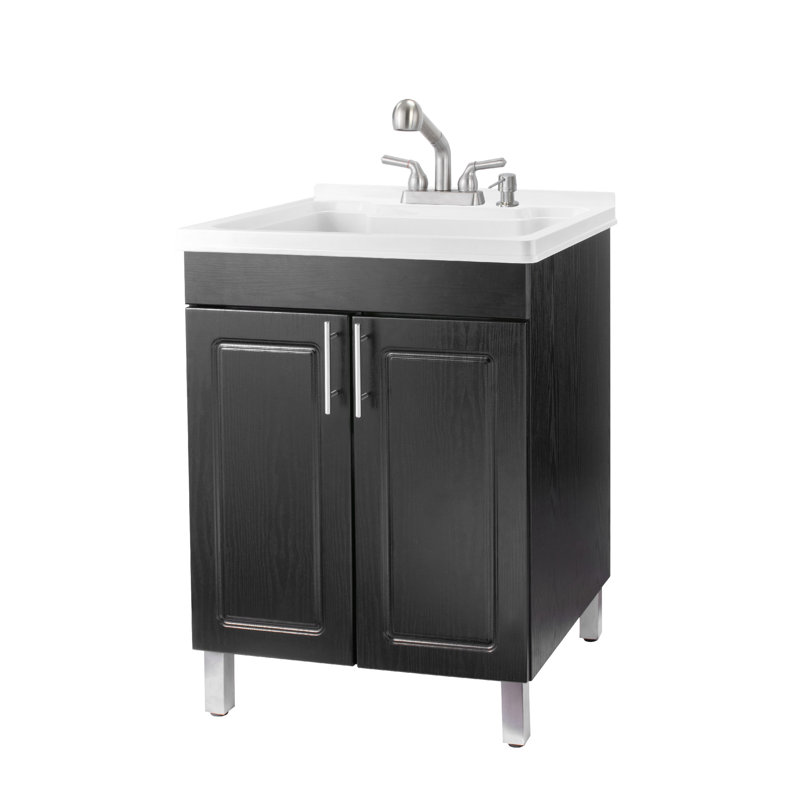 Ensemble de meuble-lavabo simple 25 po Hameed, Acier inoxydable