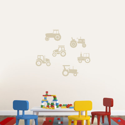 Décalcomanie murale tracteurs