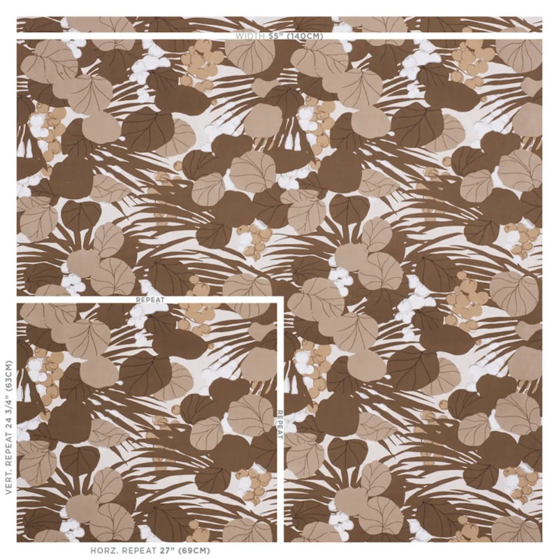 Sea Grapes Fabric, Brown/Neutral