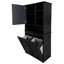 Armoire de buanderie avec portes et tablette, panier à linge inclinable, plusieurs espaces de rangement, style autoportant, tablette ouverte, tablette réglable-357230248