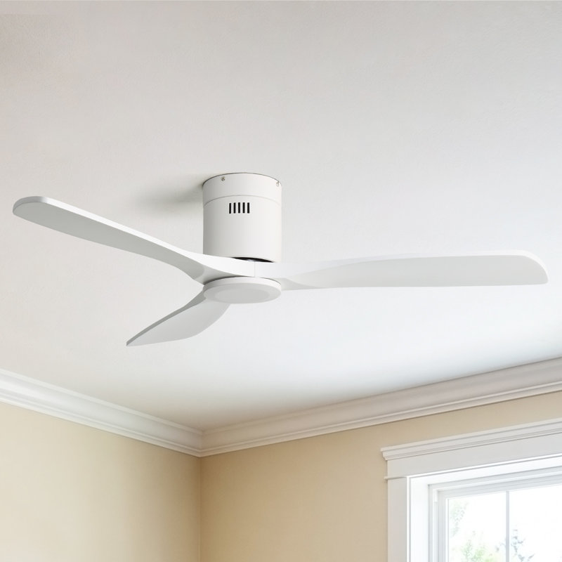 Ventilateur de plafond 3 pales Nicola, White Finish with White Blades
