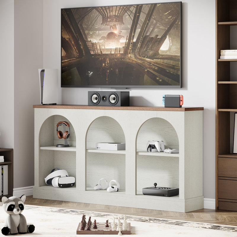 Tv Stand For Tvs Up To 65", Brown & White