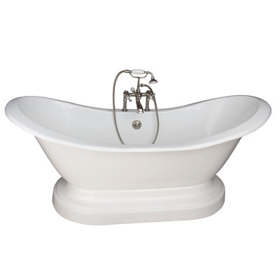 72'' x 30'' Freestanding Soaking Cast Iron Bathtub