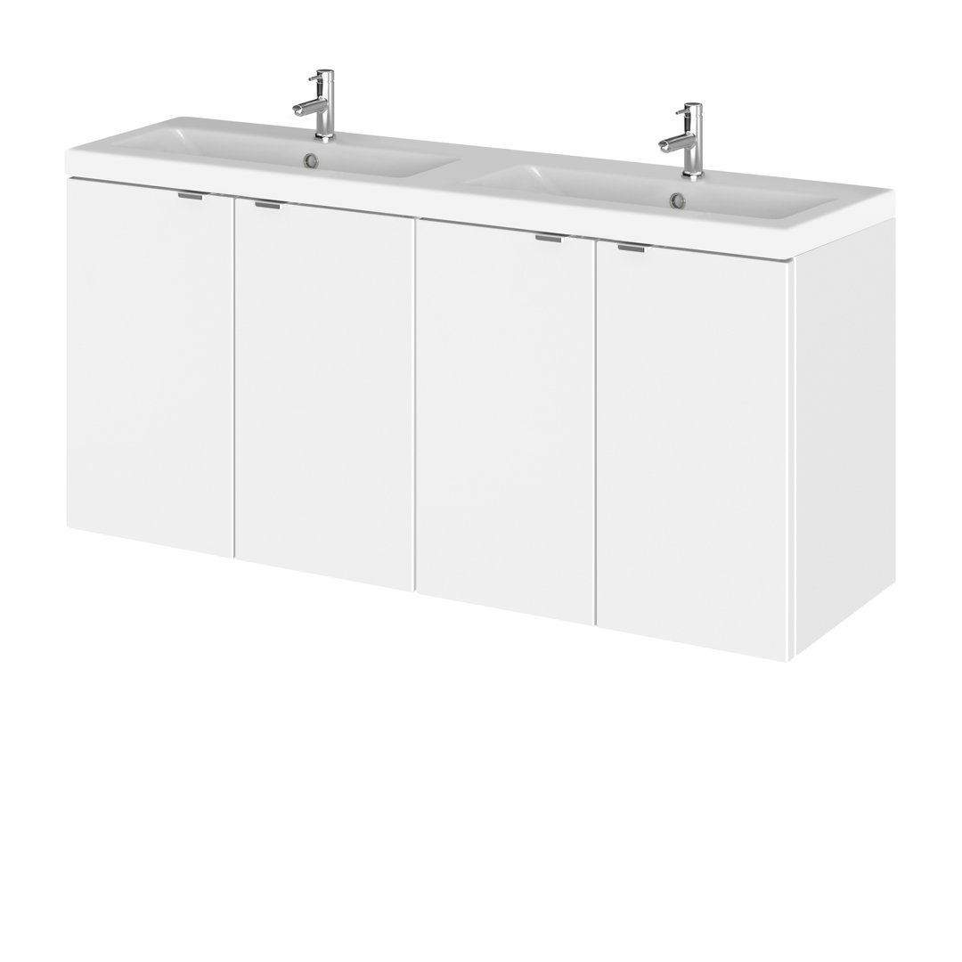 Fusion Ceramic 1200mm Wall Hung Double Vanity Unit