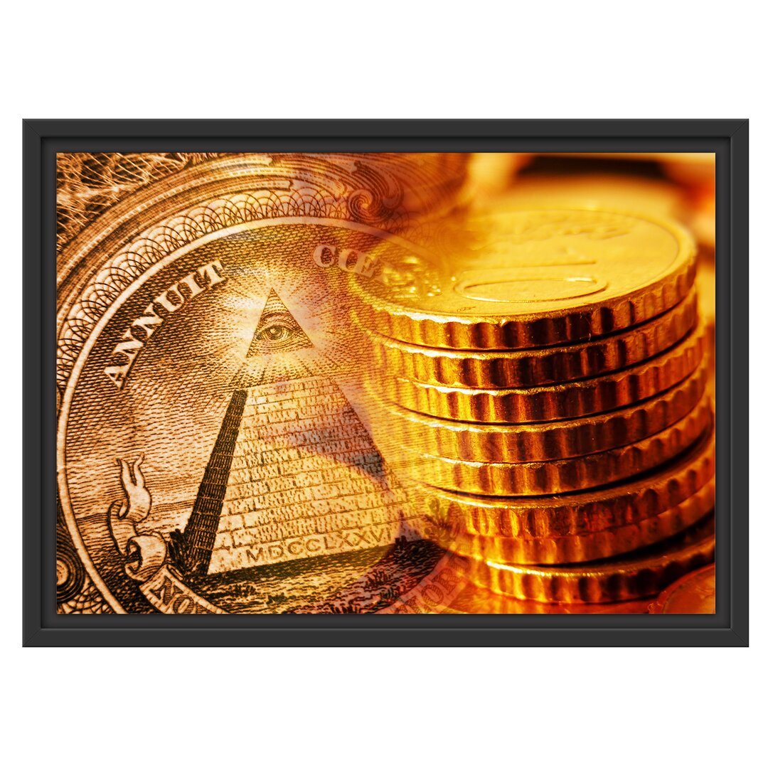 Gerahmtes Wandbild Illuminati Pyramide